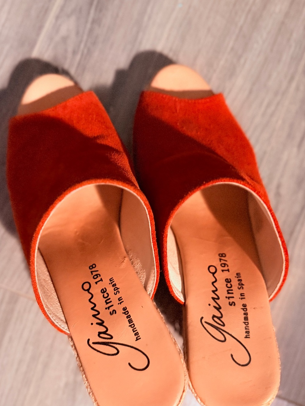 Gaimo orange  Suede Open-Toe Slide Sandals